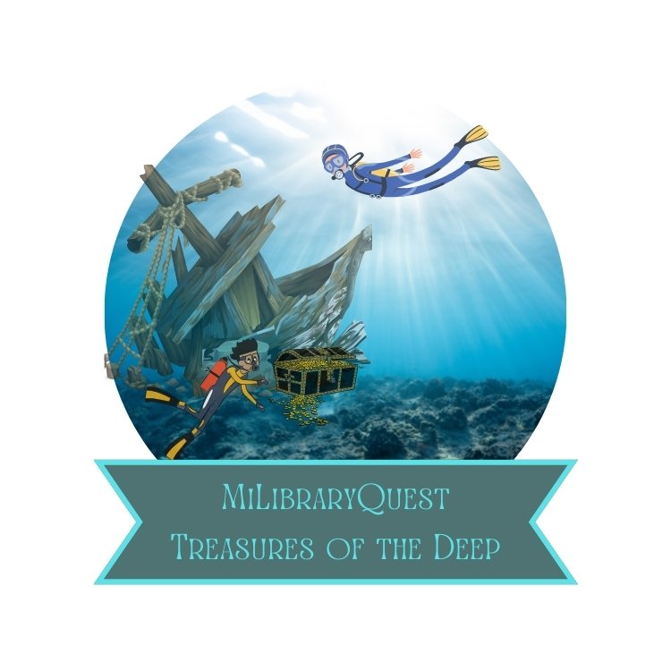 MiQuest Library Clue Hunt graphic for the month of June